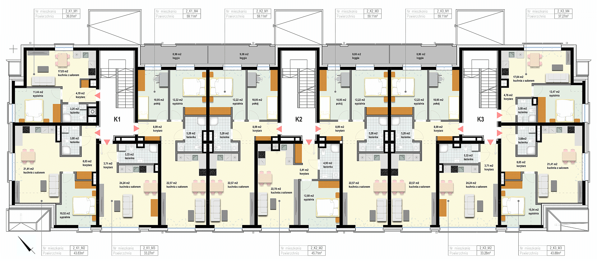 Mieszkania na 2 piętrze